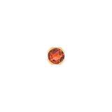 Orange garnet threadless end in 14k gold demi bezel setting