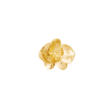 Orchid flower-shaped gold threadless pin for piercings