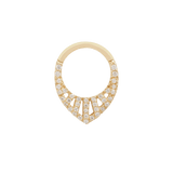 Origin Story 14K Gold Clicker with Pavé CZ – Front View