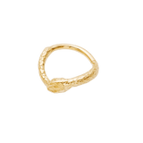 Ouroboros clicker ring in 14k gold shaped as a snake eating its tail