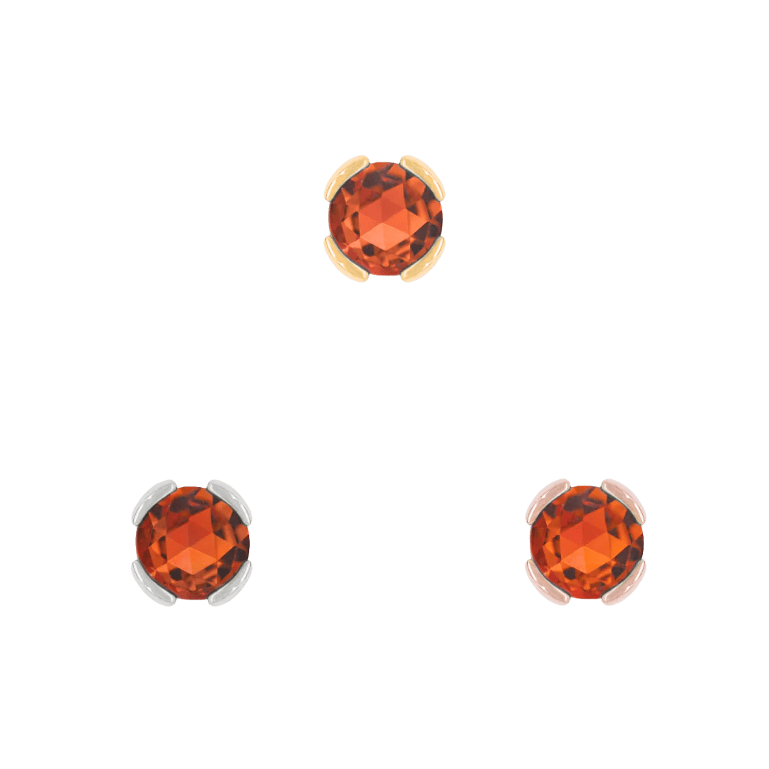 Peekaboo Orange Garnet Threadless End – Front View