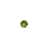 Peekaboo threadless end with rose-cut green tourmaline in 14k yellow gold