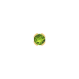 Peridot threadless end in 14k yellow gold with rose-cut green gem