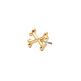 Poison pin with skull and crossbones in yellow gold