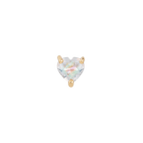 Rainbow Moonstone Heart Threadless End – Front View in 14K Gold
