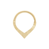 Rise Lazer 14K Gold Seam Ring – Front View with Polished Finish