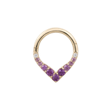 RISE + SHINE - AMETHYST OMBRE - SOLID 14KT GOLD CLICKER piercing-zone.com