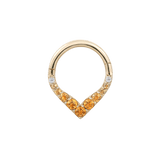 RISE + SHINE - CITRINE OMBRE - SOLID 14KT GOLD CLICKER piercing-zone.com