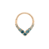 RISE + SHINE - BLUE TOPAZ OMBRE - SOLID 14KT GOLD CLICKER piercing-zone.com