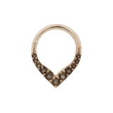 RISE + SHINE - SMOKEY QUARTZ - SOLID 14KT GOLD CLICKER piercing-zone.com