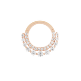Rose gold septum clicker with layered CZ design
