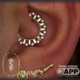 Round CZ Stones in Hinged Clicker – Macro Detail