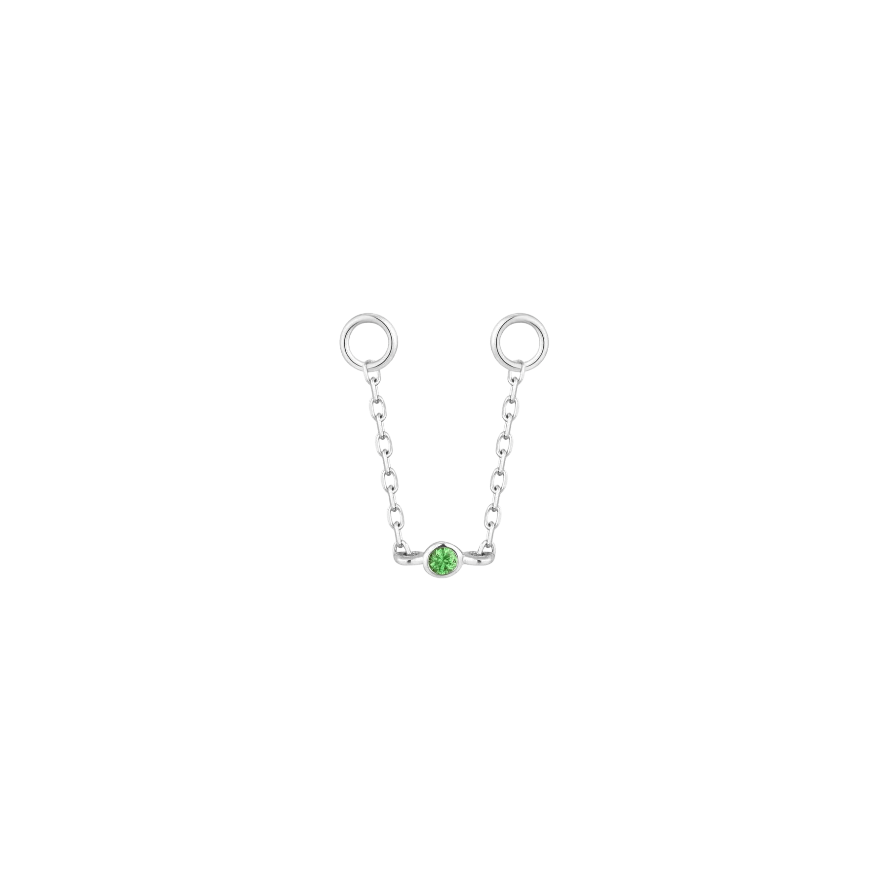 ROUND CENTER - TSAVORITE - GOLD CHAIN piercing-zone.com