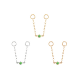 ROUND CENTER - TSAVORITE - GOLD CHAIN piercing-zone.com