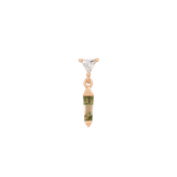 Savvy Threadless End in 14K Gold with Moss Agate and Triangle CZ – Front View