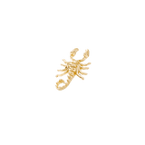 Scorpion pin in solid 14K gold – full body view