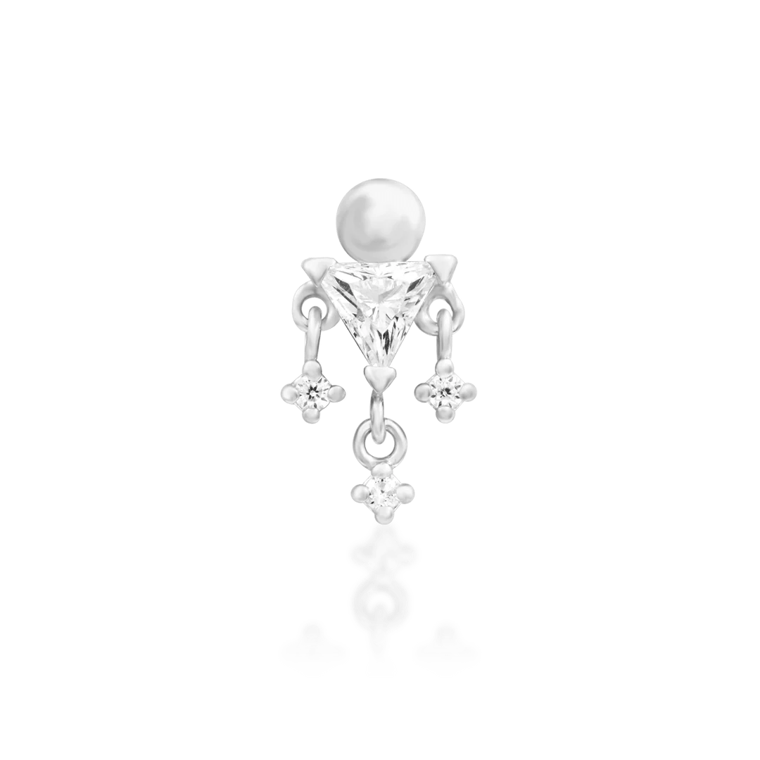 Side Angle of Judy Gold End Showing Vertical CZ Layout