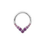 RISE + SHINE - AMETHYST OMBRE - SOLID 14KT GOLD CLICKER piercing-zone.com