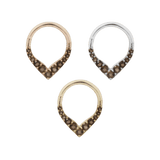 RISE + SHINE - SMOKEY QUARTZ - SOLID 14KT GOLD CLICKER piercing-zone.com