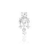 Side Profile of Joanie Gold Threadless End Showing Cascading CZ Design