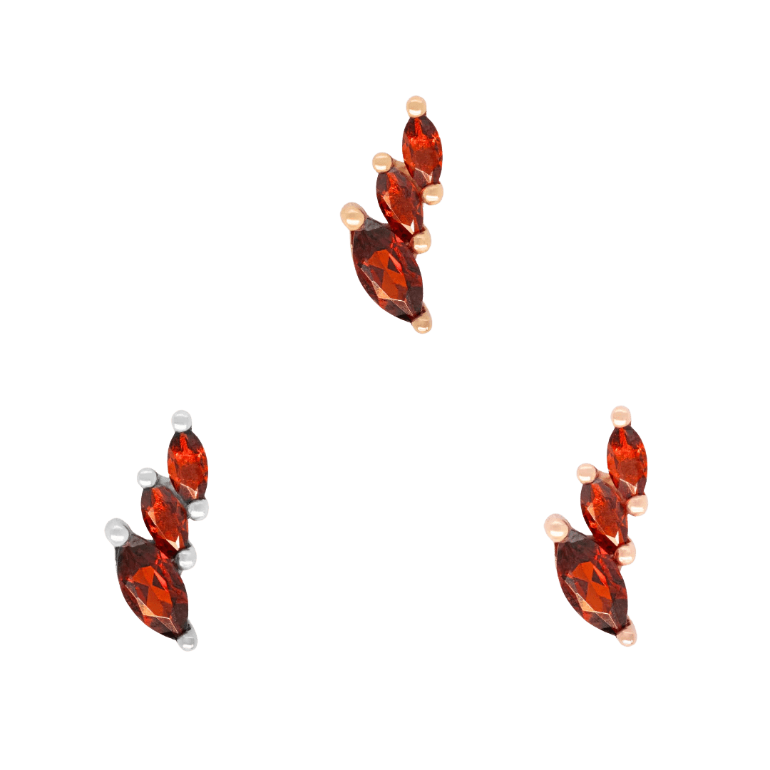 Side View Showing Elevation of Garnet Marquise Cuts in Multiplicity
