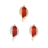 Side View of Eve Was Framed Showing Snake Texture and Garnet Sparkle