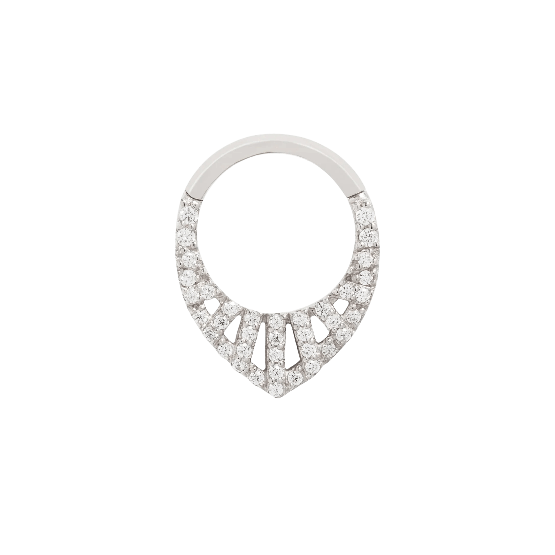 Side View of Origin Story Clicker Hinged Closure and Gem Arrangement