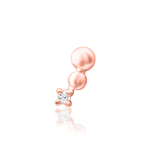 Side View of Spark Gold Threadless End with Linear Shape