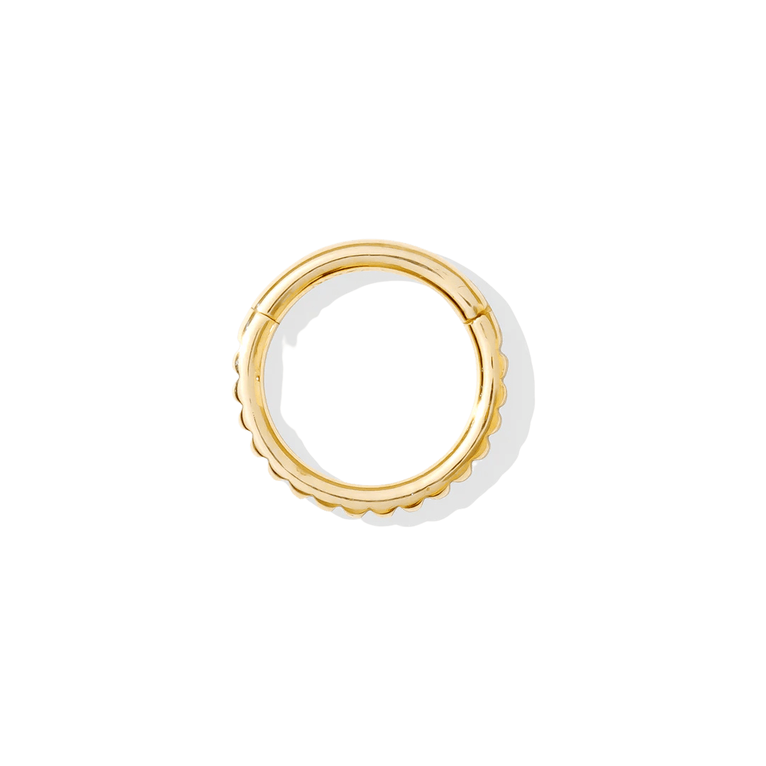Side view of Tokyo septum ring showing smooth hinge