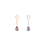 Side view of 14k gold Concorde charm – sleek and elongated piercing accessory