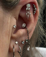Triple Chain Dangle and Gem Detail – Close-Up of Maeve Chains