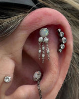 Model Wearing Maeve Chains in Helix Piercing – Statement Look