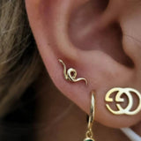 Snake 14K Gold Sculpted Threadless End – Front View