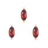 Solid 14K Gold Zuri End with Deep Red Garnet Stone – Studio Light