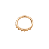 Solid gold clicker with bold spike accents for septum piercings