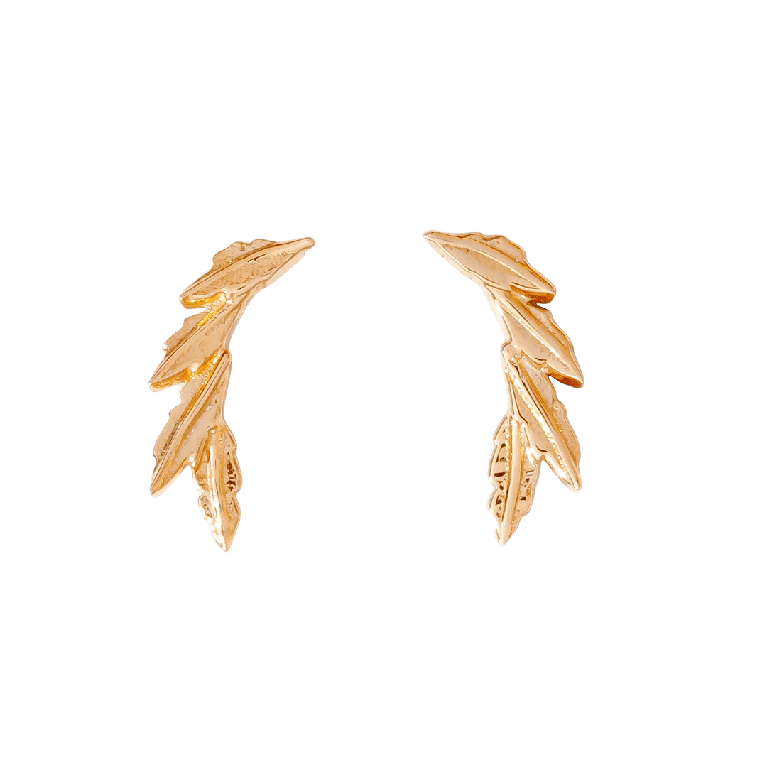 Solid gold piercing pin styled for helix or flat piercings