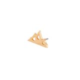 Solid gold threadless pin with peak silhouette