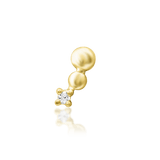 Spark 14K Gold Threadless End with White CZ – Front View