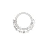 Sparkling CZ ring for daith or septum in white gold