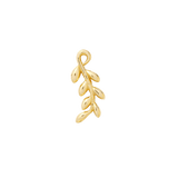 Tendril-shaped threadless piercing pin in solid 14K gold