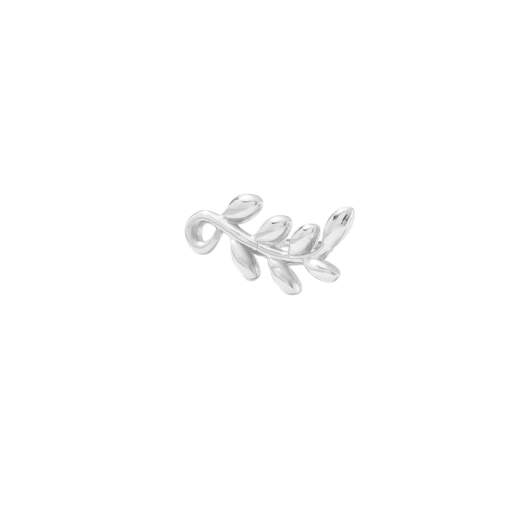 Tendril piercing pin handcrafted in yellow, rose, or white gold