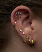 Amirah dangle piercing jewelry in yellow gold