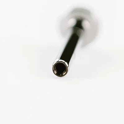 Threadless Titanium Post in Nostril Piercing – Side Angle