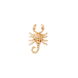 Threadless gold scorpion pin with raised stinger