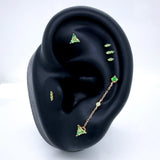 ROUND CENTER - TSAVORITE - GOLD CHAIN piercing-zone.com