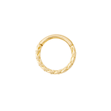Verona Clicker ring in solid 14K yellow gold with braided design
