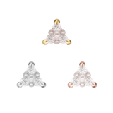 Close-up of Vibe threadless jewelry – faceted diamonds and polished gold