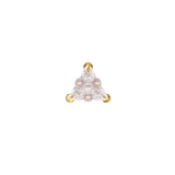 Vibe triangle diamond threadless end in 14k yellow gold – front view
