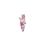 Visionary 14K Gold Threadless End with Amethyst, Pink Sapphire & Topaz – Front View
