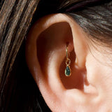 Pear-Cut Moss Agate Dangle – Close-Up Detail